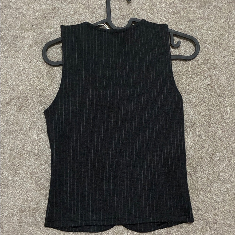 Chic Black Pinstripe Women's Tank Top